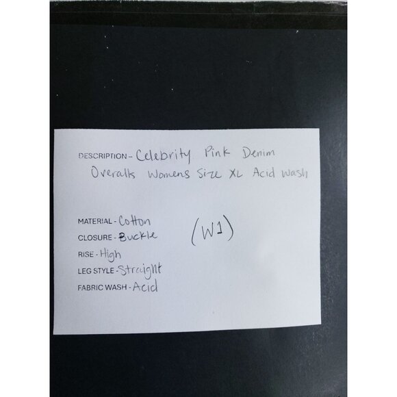 Celebrity Pink Womens XL Denim Overalls Acid Wash Adjustable Straps Straight Leg - Picture 9 of 9